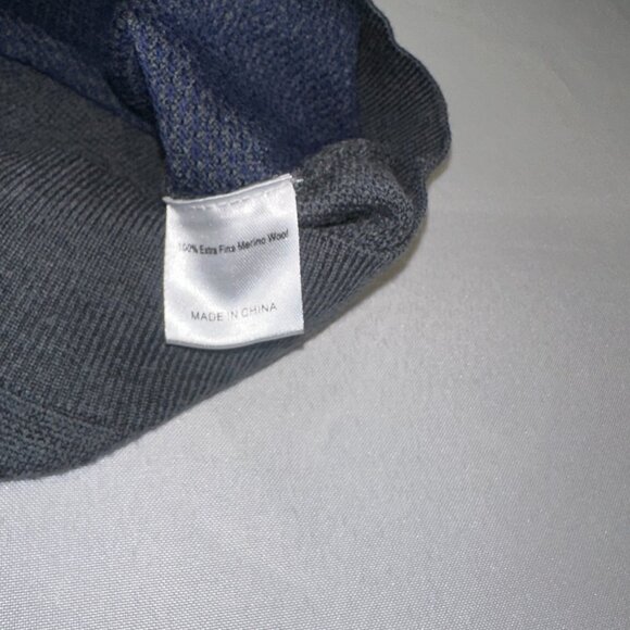 Turtleson - 100% Extra Fine Merino Wool Cardigan Sweater Blue Button Up Medium - Picture 12 of 14